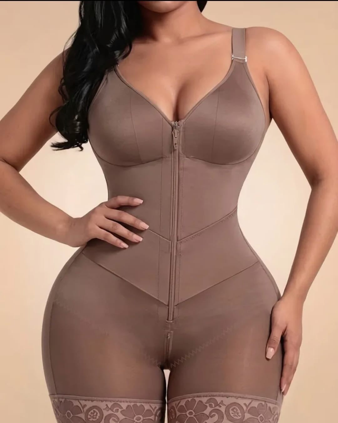Shopéa Noir – Built-In Bust Full Body Faja with Lace Hem