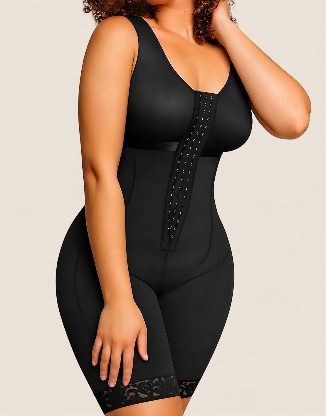 Shopéa Midnight – Hook-Front Full Body Faja with Lace Hem